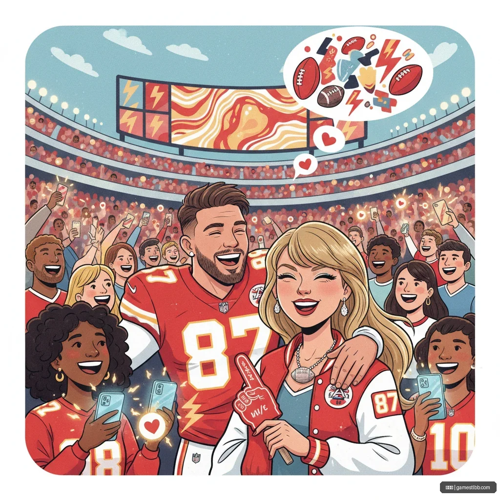 爱游戏 - 泰勒·斯威夫特出席NFL比赛引爆社交媒体：粉丝热议与球星关系 配图1